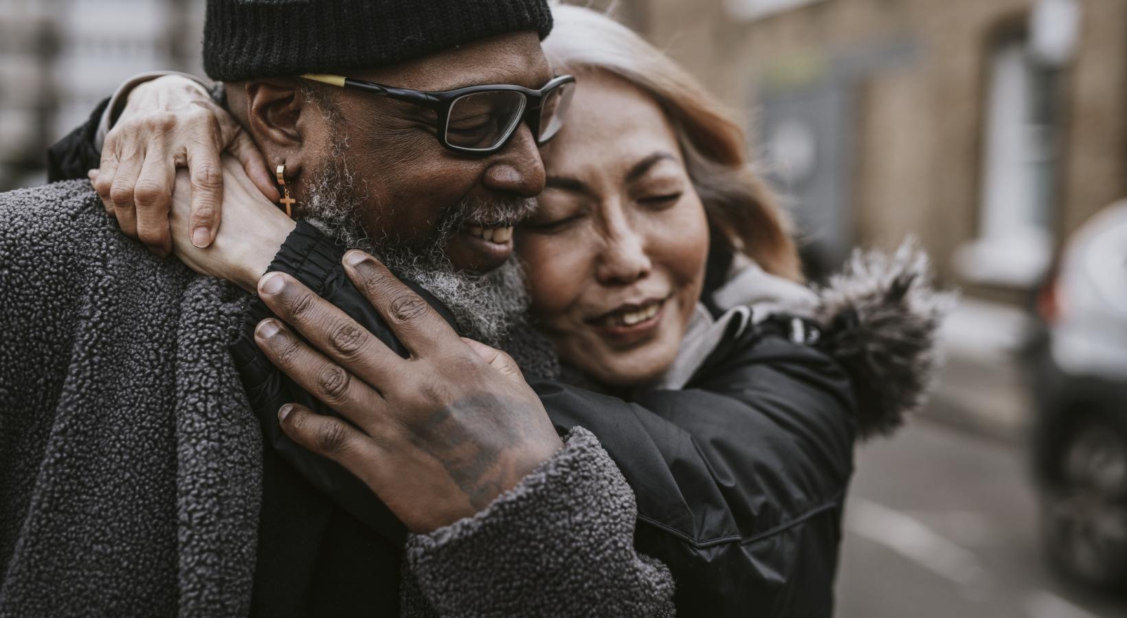 Find your perfect fit at Honeyman Hardware Lofts a man and woman hugging