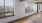 a living room with a large window